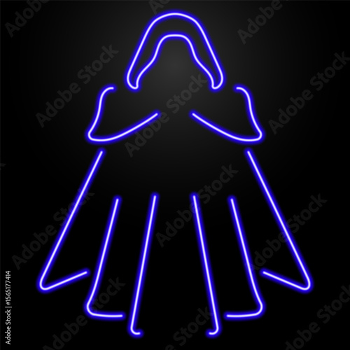 dark robes neon sign, modern glowing banner design, colorful trend of modern design on black background. Vector illustration.