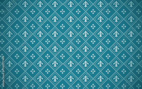 Pastel Fleur de Lis Diamond Pattern Seamless Background.