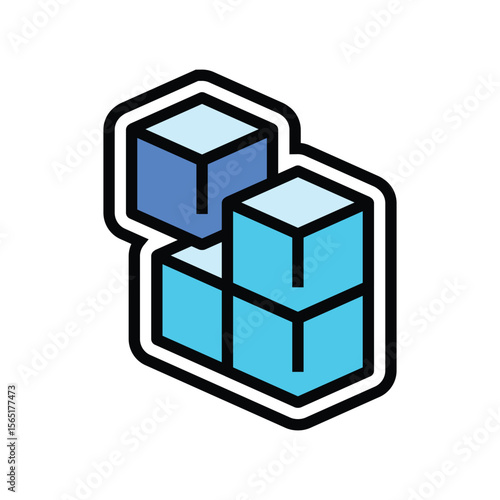 modular components color icon vector illustration