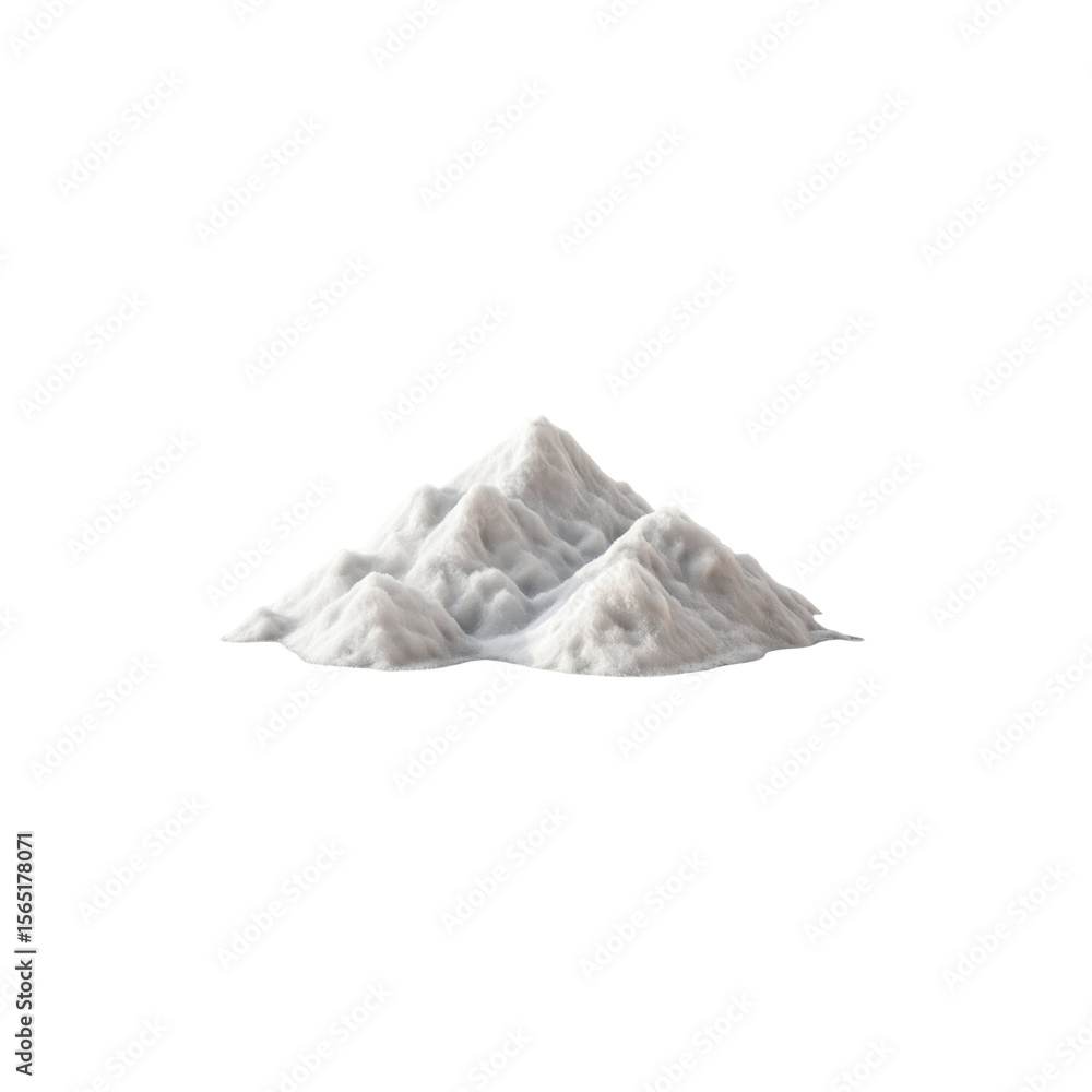 Obraz premium Heap of fine white salt pile isolated on white background