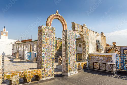 Slika na platnu Traditional rooftop in Tunis, Tunisia