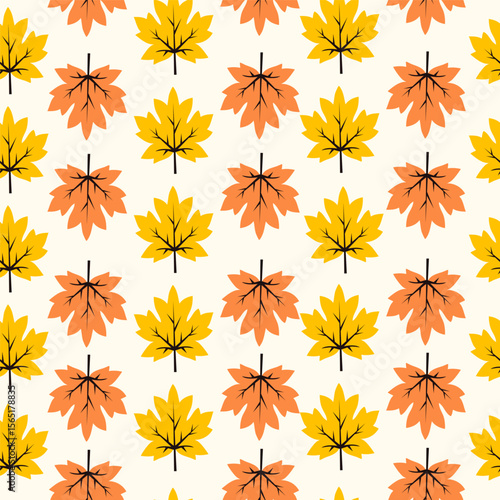 Wallpaper Mural Maple leaves seamless pattern. Abstract autumn foliage background for fabric Torontodigital.ca