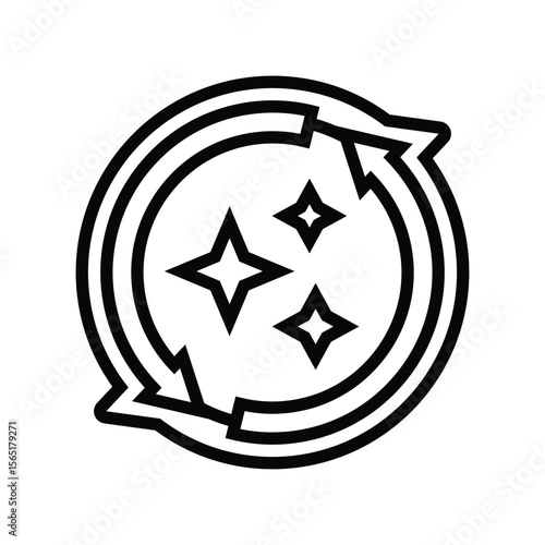 self cleaning feature line icon vector illustration