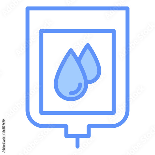 Blood Outline Blue Color Icon
