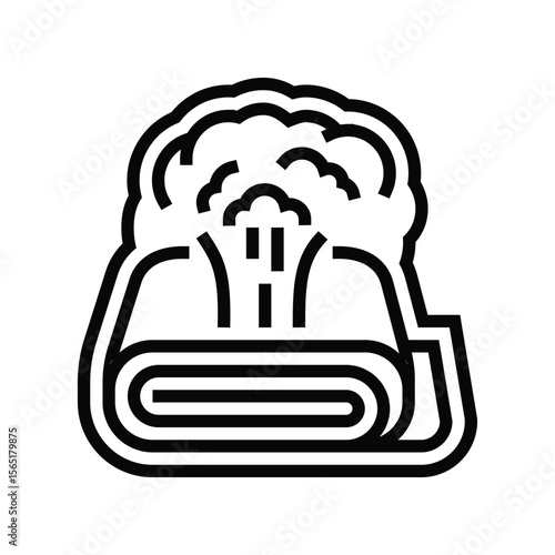 breathable fabric line icon vector illustration