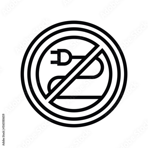 cordless line icon vector illustration