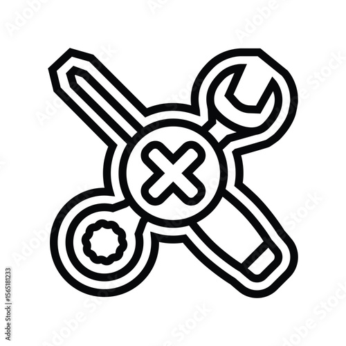 no assembly needed line icon vector illustration