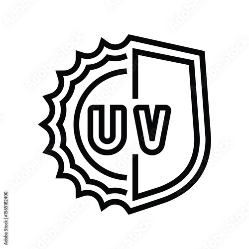 uv protection line icon vector illustration