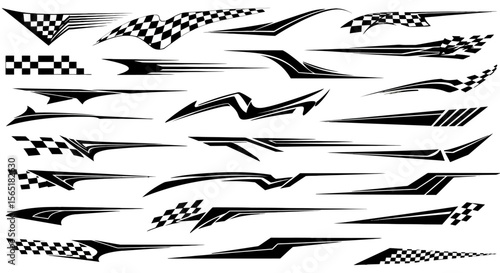 Diverse Racing Decal Designs for Vehicles