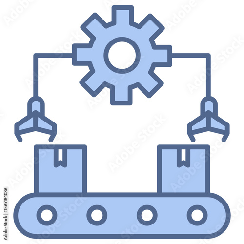 Robot-Human Interaction Blue Icon