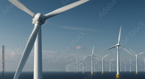 Offshore Wind Farm on Sunny Day