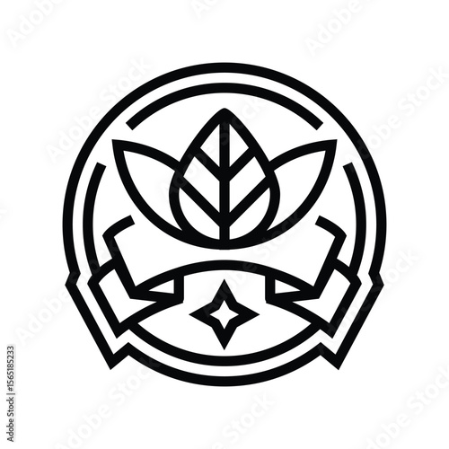 certified organic line icon vector illustration