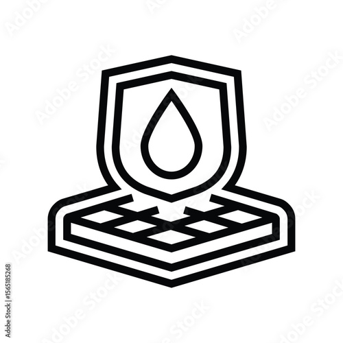 weatherproof line icon vector illustration
