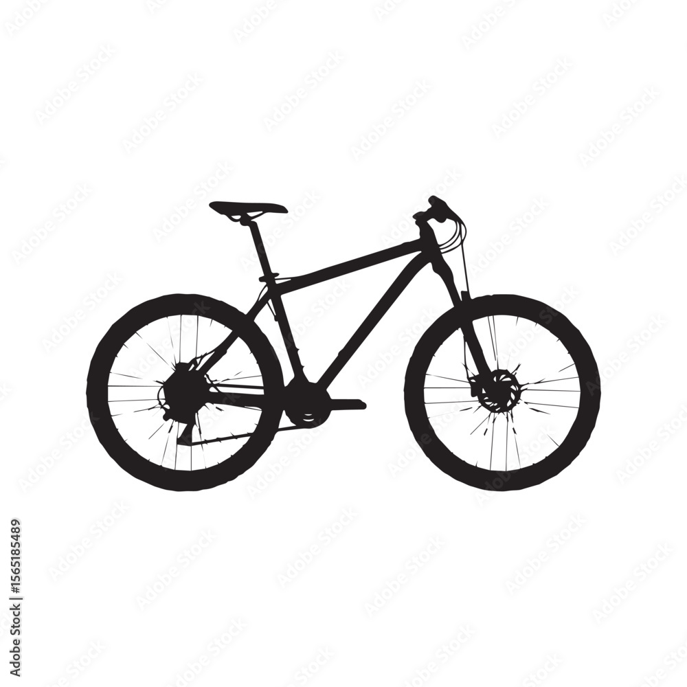 Fototapeta premium Mountain Bike Silhouette Icon Vector Black Bicycle Illustration