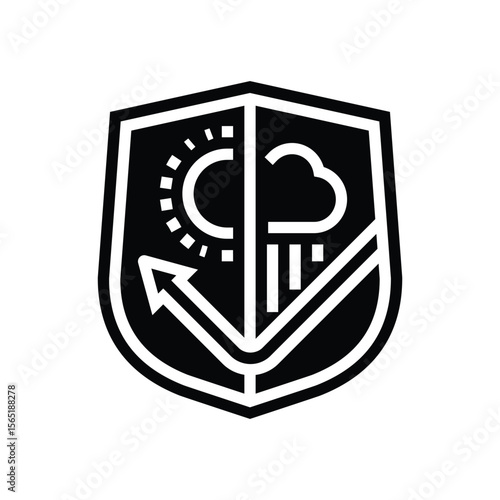 weatherproof glyph icon vector illustration