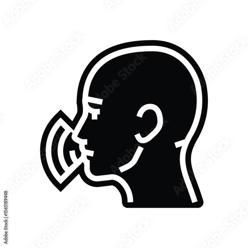voice activated glyph icon vector illustration