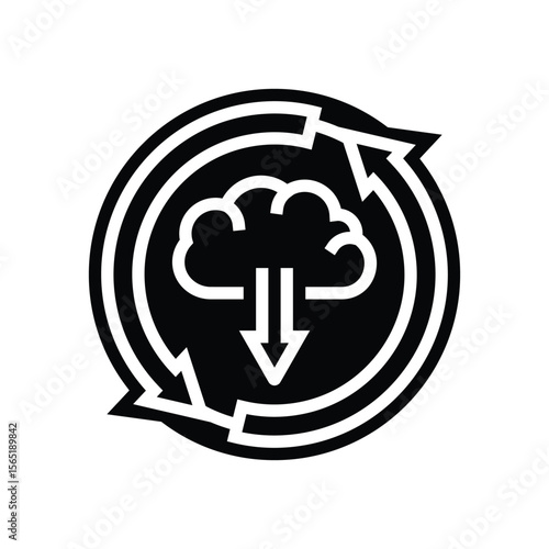 over air updates glyph icon vector illustration