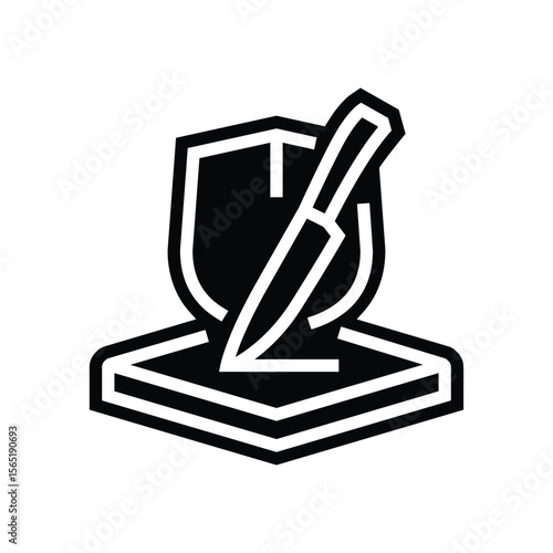 anti scratch coating glyph icon vector illustration