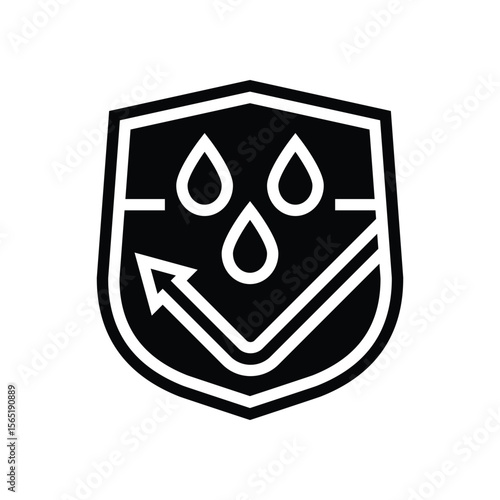 water resistant glyph icon vector illustration
