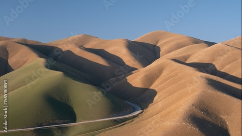 The illustration depicts a beautiful hill landscape of nature tourism with a scenic view, featuring a colorful summer setting of forest and mountain