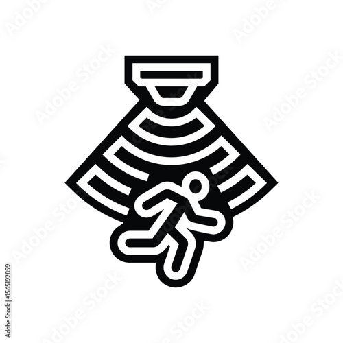motion activated glyph icon vector illustration