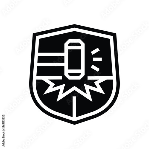impact resistant glyph icon vector illustration