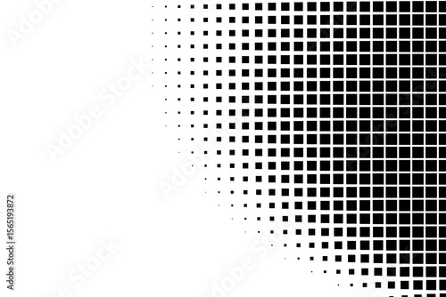Square Pixel Halftone Gradient from Corner