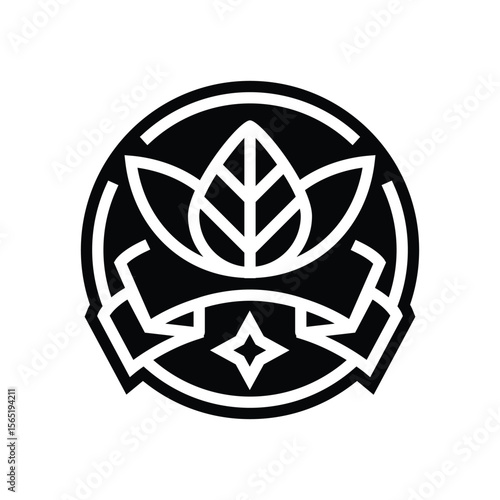 certified organic glyph icon vector illustration