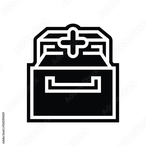 built storage glyph icon vector illustration