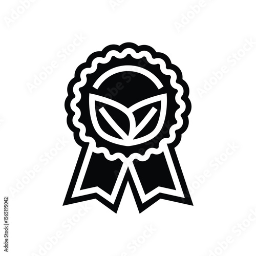eco certified glyph icon vector illustration