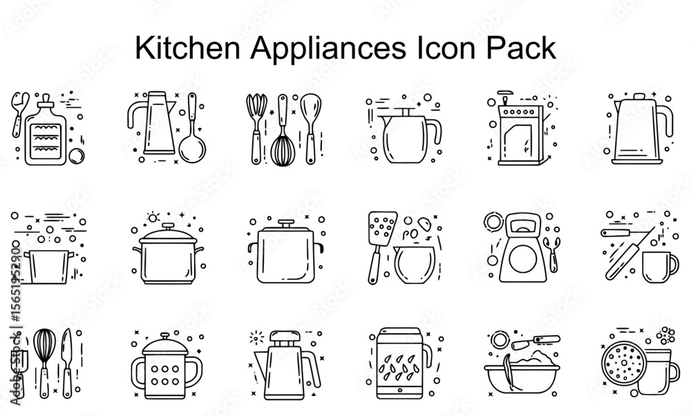 Fototapeta premium Kitchen Appliance Icons