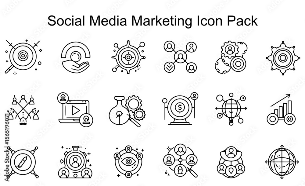 Fototapeta premium Social Media Marketing Icons
