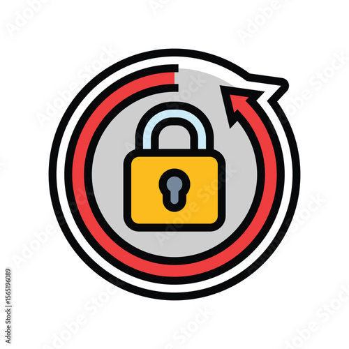 auto locking color icon vector illustration