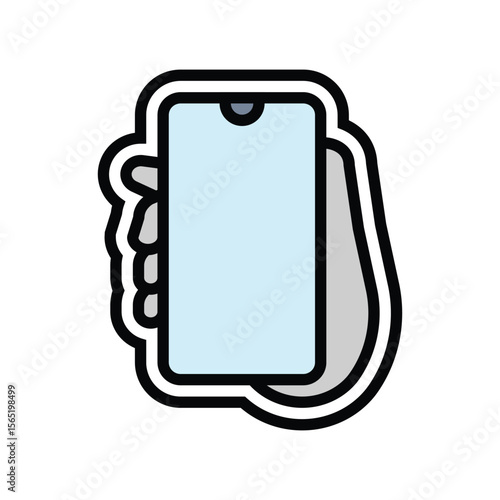 one hand operation color icon vector illustration