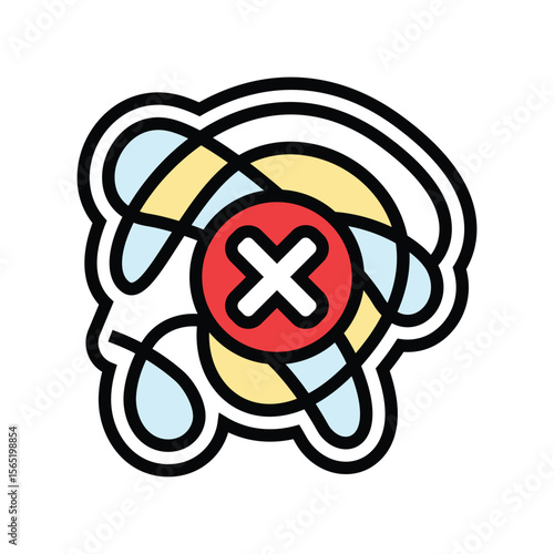 no mess design color icon vector illustration