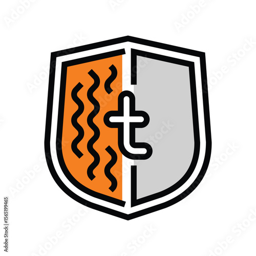 overheat protection color icon vector illustration