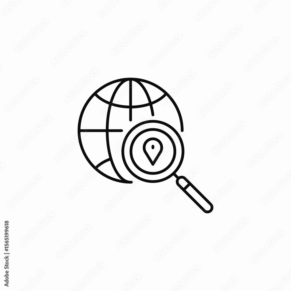 global location search icon sign vector global location search icon sign vector
