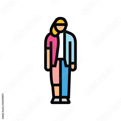 gender neutral person color icon vector illustration