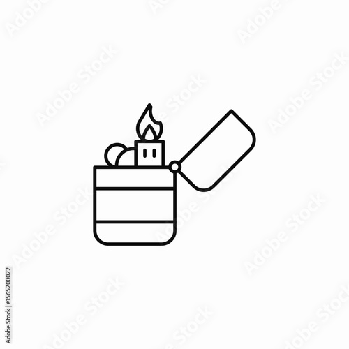 lit lighter flame icon sign vector