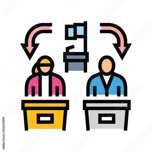 gender parity politics color icon vector illustration