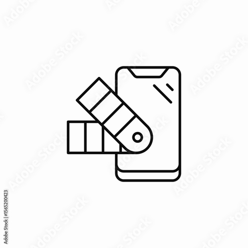 phone color palette icon sign vector
