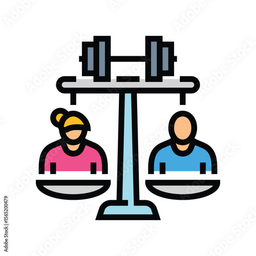equal sports opportunity color icon vector illustration