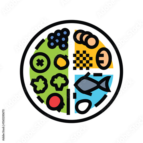 nutrition plate color icon vector illustration