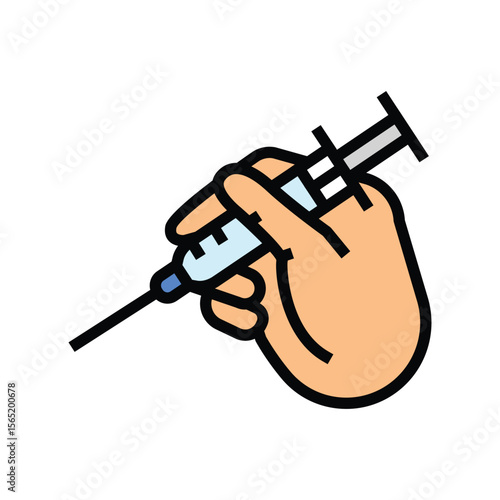 vaccination coverage color icon vector illustration