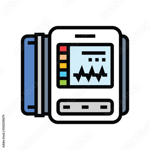 blood pressure gauge color icon vector illustration