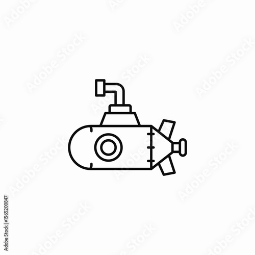 underwater submarine vessel icon sign vector