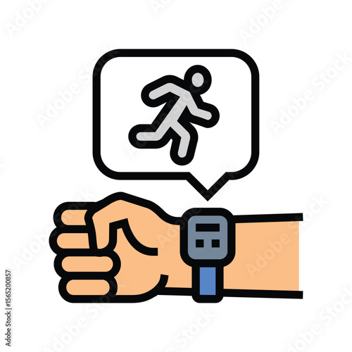 physical activity tracker color icon vector illustration