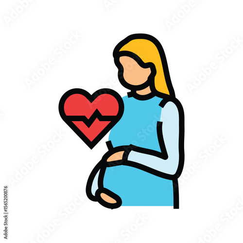 maternal health care color icon vector illustration