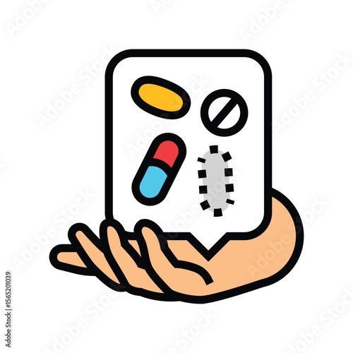 access essential medicines color icon vector illustration