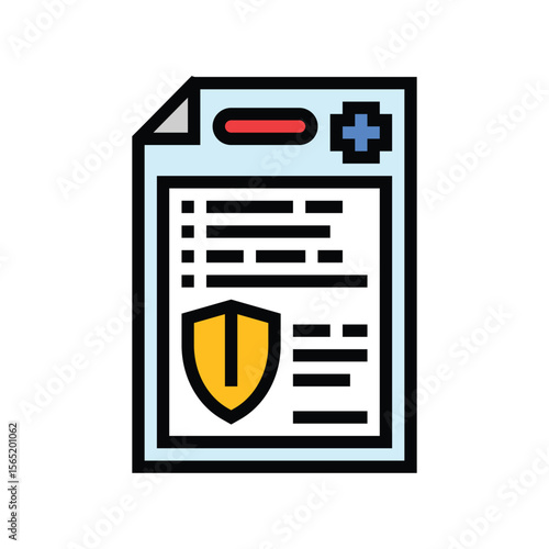 health insurance color icon vector illustration
